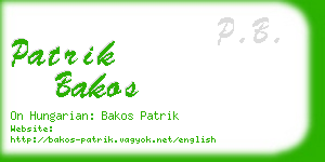 patrik bakos business card